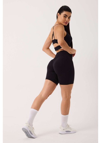 Luma Spor Şort Yüksek Bel Esnek Şekillendirici ve Toparlayıcı Seamless Tayt Kısa Şort fırsatları