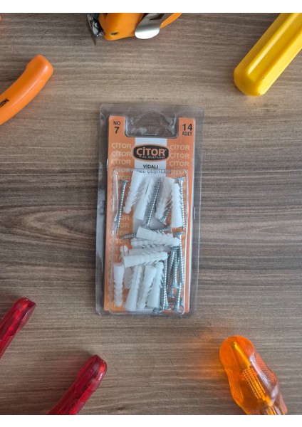 Vidalı Dübel | No: 7 | 14 Adet