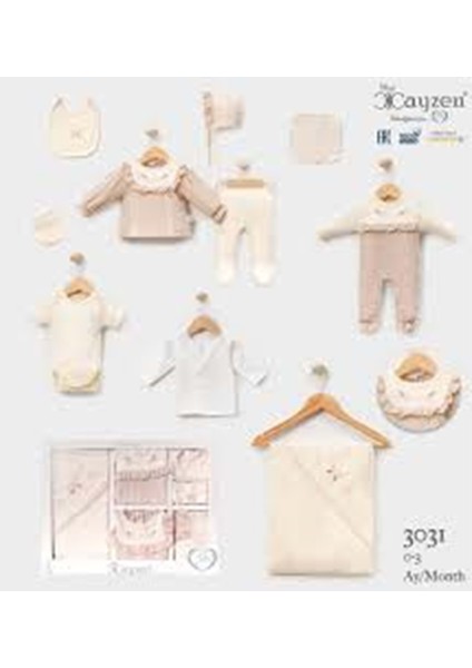 Cayzen Müslin Nakışlı Kız 10 Parça Hastane ÇIKIŞI-3031875 - Kahverengi