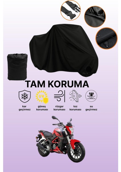Siyah Benelli Bn 251 Uyumlu Motor Branda, Koruyucu Örtü, Motosiklet Brandası