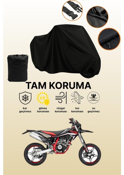 Siyah Beta Rr 4t 125 Motard Uyumlu Motor Branda, Koruyucu Örtü, Motosiklet Brandası