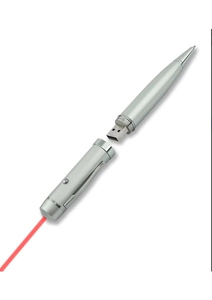 Kl-1 Sunum Kalemi 16 GB USB Bellek Özellikli Metal Kutulu Kırmızı Lazerli, LED Işıklı Pointer Kalemi Işaretçi Sunum Kalemi Metal Tükenmez Kalem fırsatları