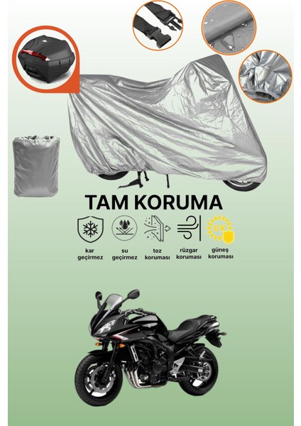 Gri Arka Çanta Uyumlu Yamaha Fz6 Fazer Abs Uyumlu Motor Brandası, Koruyucu Örtü
