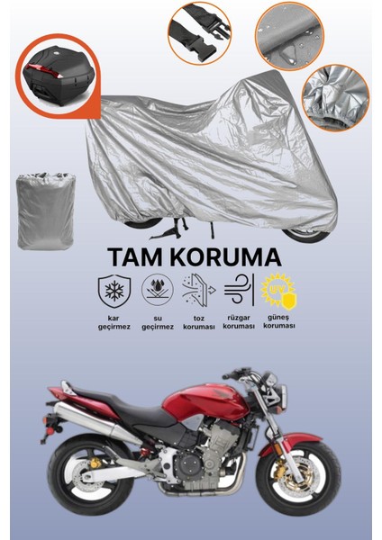 Gri Arka Çanta Uyumlu Honda Cb 900 Hornet Uyumlu Motor Brandası, Koruyucu Örtü