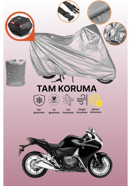 Gri Arka Çanta Uyumlu Honda Vfr 1200 F Uyumlu Motor Brandası, Koruyucu Örtü
