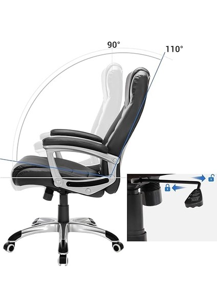 Ergonomik Ofis Koltuğu Yüksekliği Ayarlanabilir Döner Sandalye Sağlam, Dayanıklı, Siyah OBG21B 52X53X122 cm modelleri