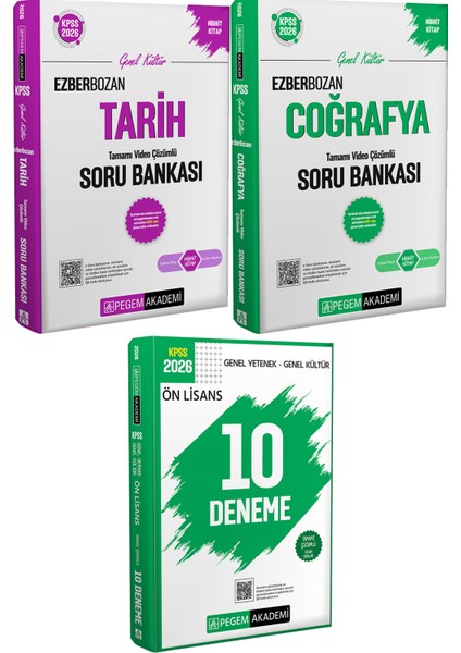 2026 Kpss Ezberbozan Tarih Coğrafya Soru Bankası - 2026 Kpss Ön Lisans Çözümlü 10 Deneme