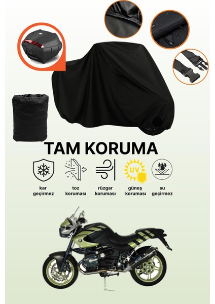 Siyah Arka Çanta Uyumlu Bmw R 1150 R Uyumlu Motosiklet Brandası, Koruyucu Örtü