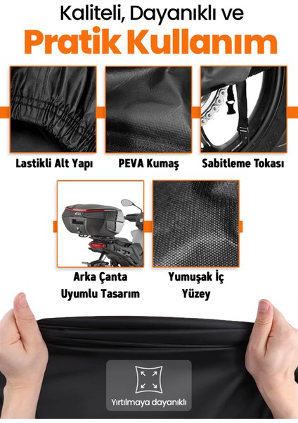 Siyah Arka Çanta Uyumlu Honda Cb 650 F Uyumlu Motosiklet Brandası, Koruyucu Örtü modelleri
