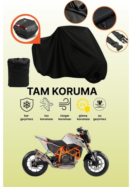 Siyah Arka Çanta Uyumlu Ktm 690 Duke R Uyumlu Motosiklet Brandası, Koruyucu Örtü