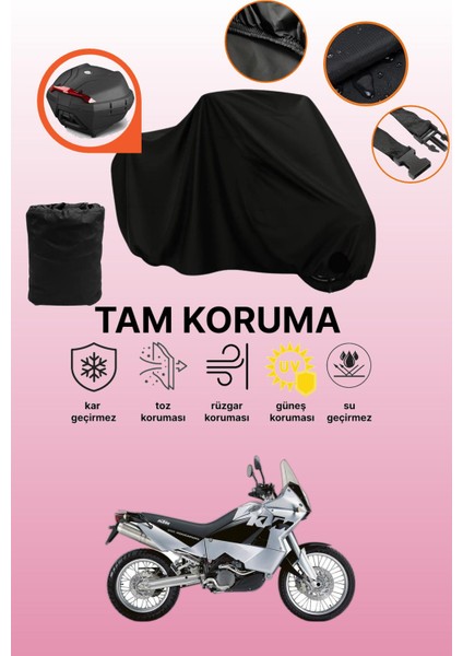 Siyah Arka Çanta Uyumlu Ktm 950 Adventure Uyumlu Motosiklet Brandası, Koruyucu Örtü