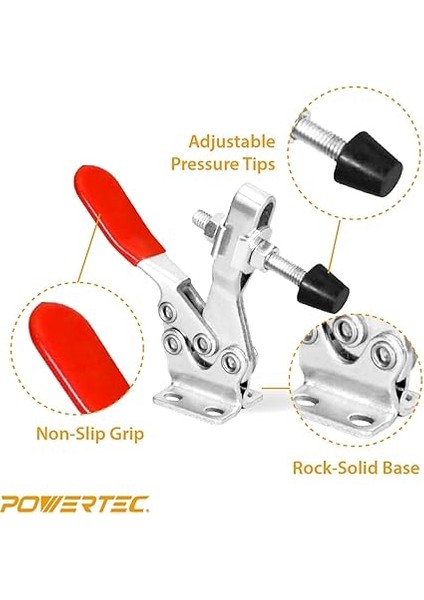 20327 Hızlı Serbest Bırakma Yatay Geçiş Kelepçesi 201B - 300 Lb Tutma Kapasitesi ve Kauçuk Basınç Ucu, 4pk indirimleri