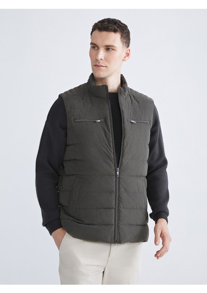 Yeni Sezon Standart Kalıp Dik Yaka Erkek Şişme Yelek