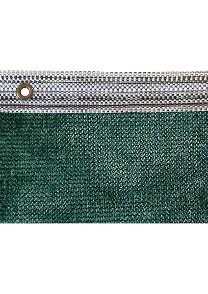 Gölgelik File Çit Filesi - 95 Lik - 1 Metre En Yeşil - Şeritli Halkalı - Çit Örtüsü Çit Brandası