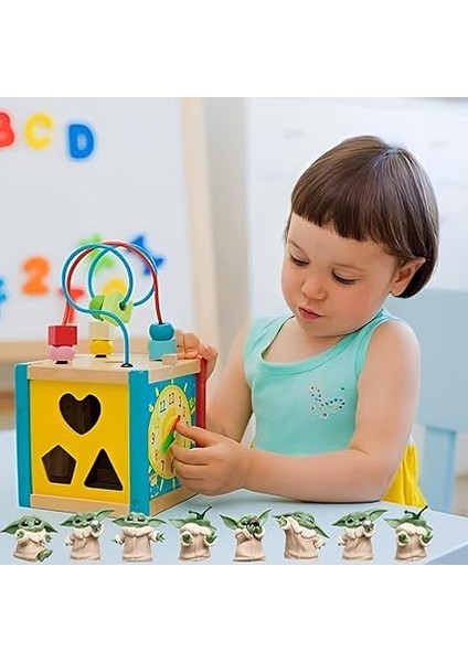 Bebek Yoda 6 Adet Pasta Figürleri Seti Star Wars Grogu Mini Figürler Pasta Dekorasyonu Çocuklar Için indirimleri