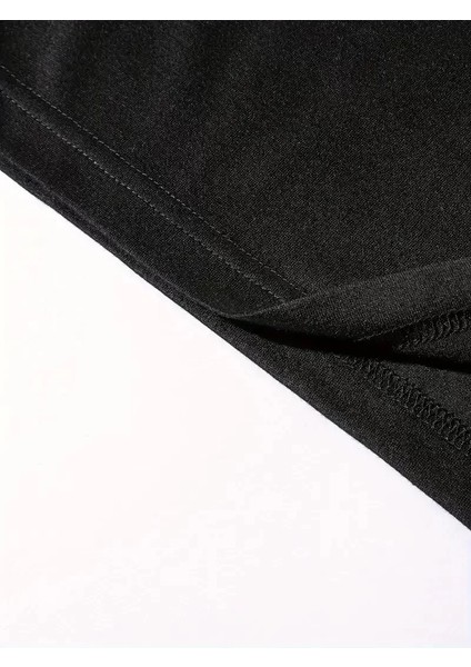 Erkek Oversizegrafik Tişört "campbrastcooperatıon" Kalın Yazı Bisiklet Yaka, Kısa Kol, Kalın Mor ve Siyah Desenli Yazlık Sokak Kıyafeti - Siyah fırsatları