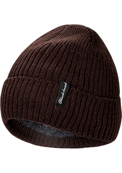 Kuşaklı Kışlık Erkek Kadın Moda Kapüşonlu Şapka, Kore Tarzı Kadifeli Kalın Örme Şapka, Isıtıcı, Soğuktan Koruyan Kulak Koruyuculu Pamuklu Şapka (Yurt Dışından)