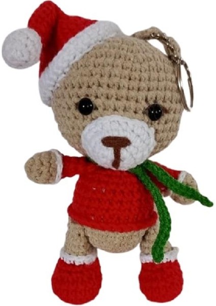 Yılbaşı Dilek Ayıcığı Amigurumi Organik Anahtarlık Oyuncak