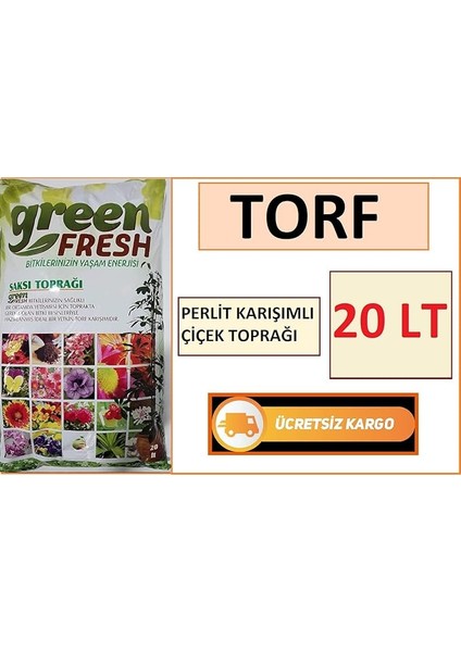Fresh Torf 20 Lt Çiçek Toprağı Saksı Toprağı Doğal Tohum Ekim Torfu