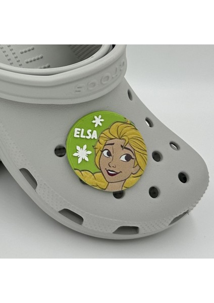 Terlik Süsü ve Aksesuarı , Çanta Süsü – Renkli Jibbitz Dev Boy 3D Kabartma Forzn Elsa Figür Aksesuar