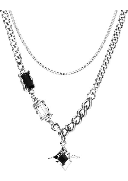 Mangostar Çift Katmanlı Kolye, Niche Tasarım, Hip-Hop Tarzı, Erkek ve Kadın Için Köprücük Kemiği Kolyesi (Yurt Dışından) fiyatları