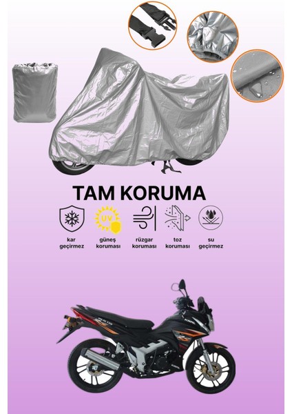 Gri Kral Motor KR-130-16 Uyumlu Motosiklet Brandası, Koruyucu Örtü, Motor Branda
