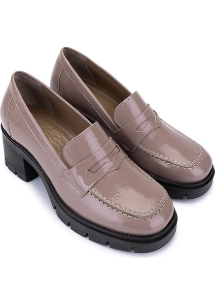 Kadın Hakiki Deri Bej Rugan Topuklu Ayakkabı 1161 529 Bn Ayk SK25-26 Nude Krsk Rgn fiyatları