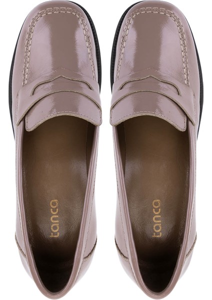 Kadın Hakiki Deri Bej Rugan Topuklu Ayakkabı 1161 529 Bn Ayk SK25-26 Nude Krsk Rgn indirimleri