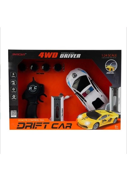 1:24 Uzaktan Kumandalı Sport Drift Car Siyah - Beyaz