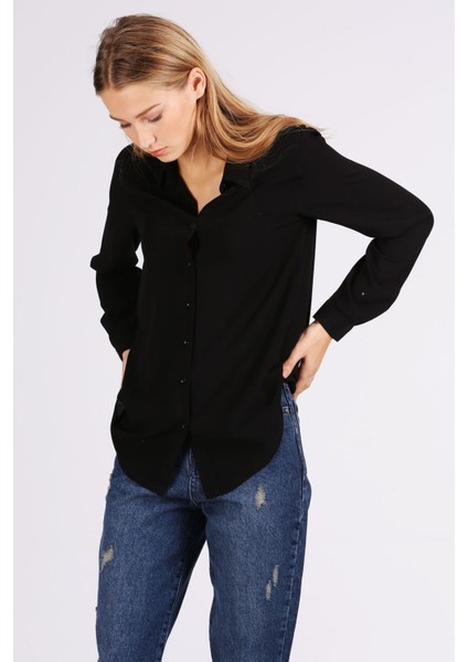 Kadın Bdart Basic Düğmeli Gömlek Siyah fırsatları