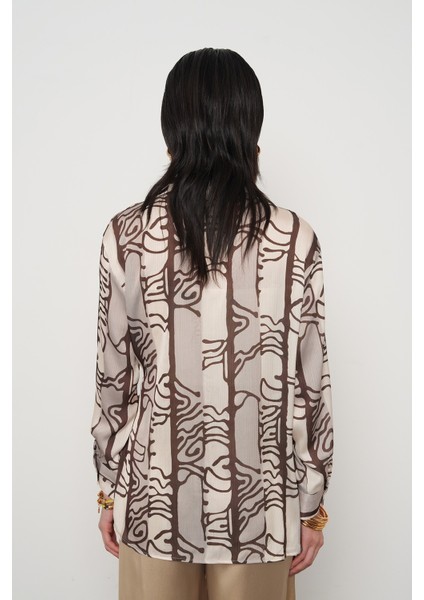 Kadın Belden Bağlama Detaylı Desenli Gömlek indirimleri