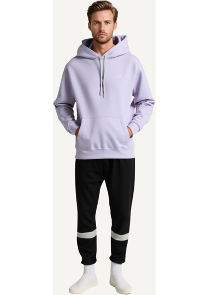 Erkek Kapüşonlu Kanguru Cep 3 Iplik Puf Yumuşacık (Içi Polarlı)