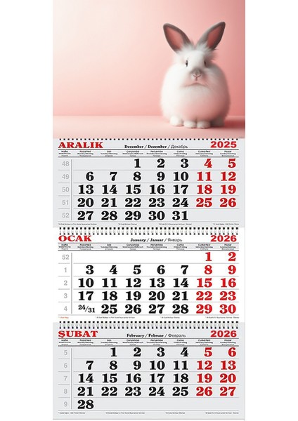 2026 Yılı Gemici Takvimi- Tavşan