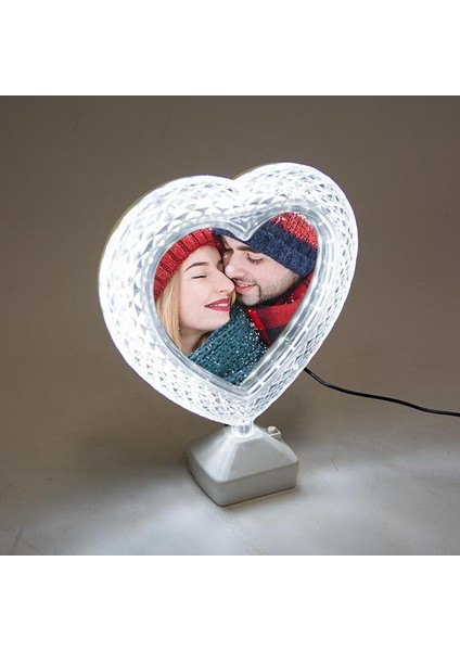 Kristal Çerçeveli Işıklı Gizli Fotoğraflı Ayna | Yelkovanstudio