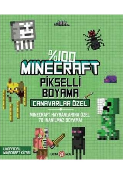 %100 Minecraft Pikselli Boyama Canavarlar Özel