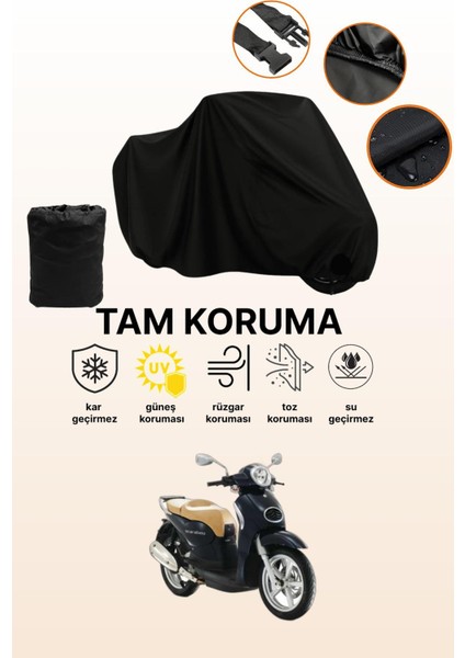 Siyah Aprilia Scarabeo 200 Uyumlu Motor Branda, Koruyucu Örtü, Motosiklet Brandası