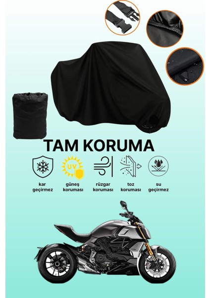 Siyah Ducati Diavel 1260 S Uyumlu Motor Branda, Koruyucu Örtü, Motosiklet Brandası