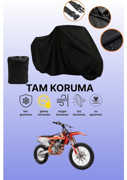 Siyah Ktm 250 Sxf Uyumlu Motor Branda, Koruyucu Örtü, Motosiklet Brandası