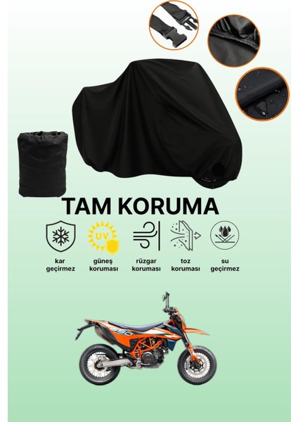 Siyah Ktm 690 Smc R Uyumlu Motor Branda, Koruyucu Örtü, Motosiklet Brandası