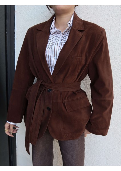 Süet Bağlamalı Ceket modelleri