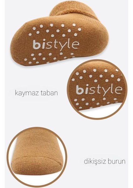 Bfs Bistyle Çemberli Kaymaz Havlu Soket Çorap 2'li BS10503 Bej-Hardal fırsatları