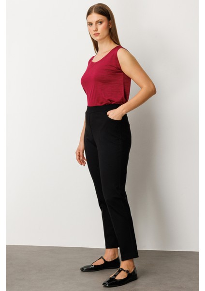 Kadın Büyük Beden Dantel Süslemeli Dar Paça Pantolon 1087 Siyah fiyatları