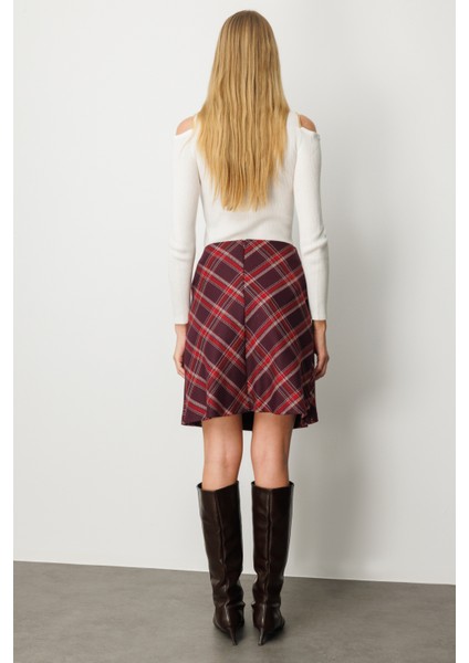 Kadın Pilise Detaylı Mini Etek 2049 Bordo fırsatları