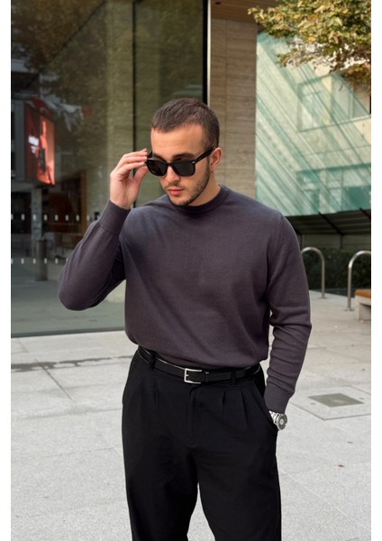 Acton Erkek %100 Organik Pamuk Bisiklet Yaka Triko Kazak