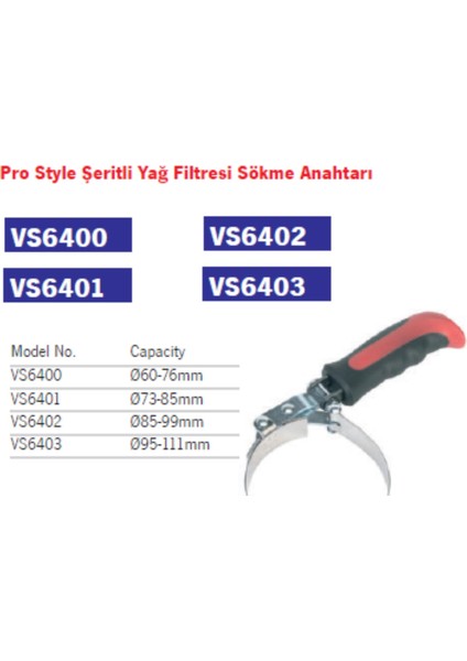 Yag Fıltresı Sokme Anahtarı 60-76MM Pro Style(10 Adet) modelleri