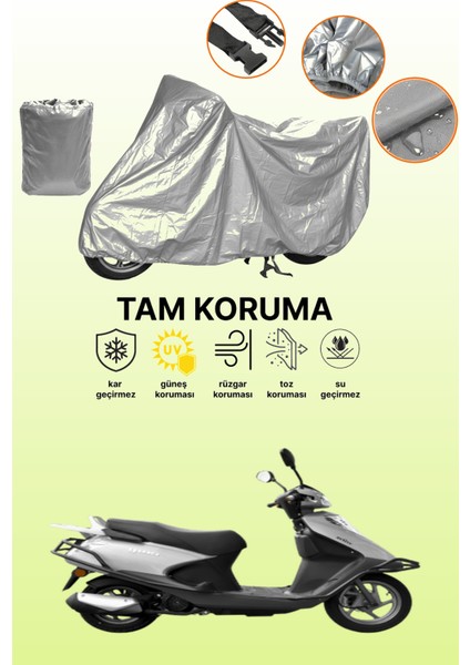 Gri Yuki Active 125 Uyumlu Motosiklet Brandası, Koruyucu Örtü, Motor Branda