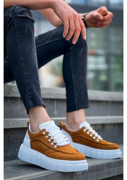 KB-X10 Kuback Taba Süet Beyaz Yüksek Taban Günlük Spor Ayakkabı fiyatları