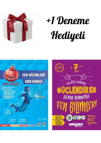 Nartest 7.sınıf Fen Bilimleri ve Ankara Fen Bilimleri Güçlendiren Soru Bankası +1 Deneme Hediye