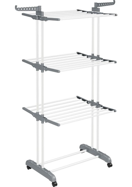 Çamaşır Kurutma Makinesi, Stand Kurutma Makinesi 4 Kademeli, Kanatlı Elbise Havalandırması, Katlanır Kanatlar, Tekerlekli, Kolay Montaj, Beyaz