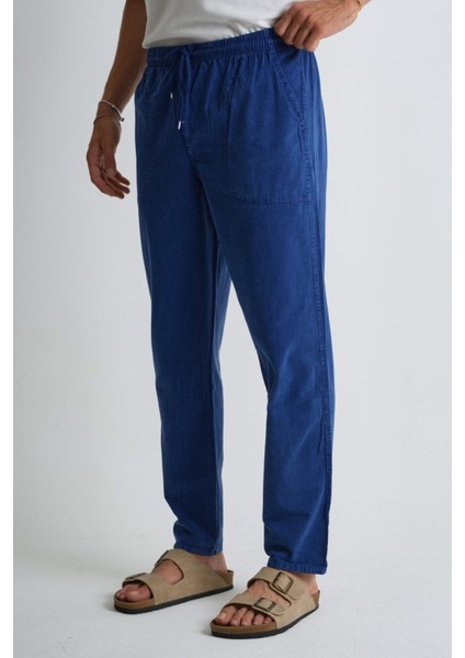 Erkek Büyük Beden %100 Pamuk Keten Görünümlü Pantolon E206-3